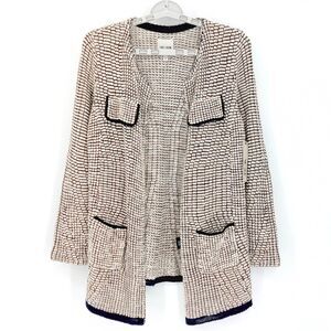 Nic & Zoe Sweater Jacket Sz S Neutral Colorway Textured Logenlook Cottagecore